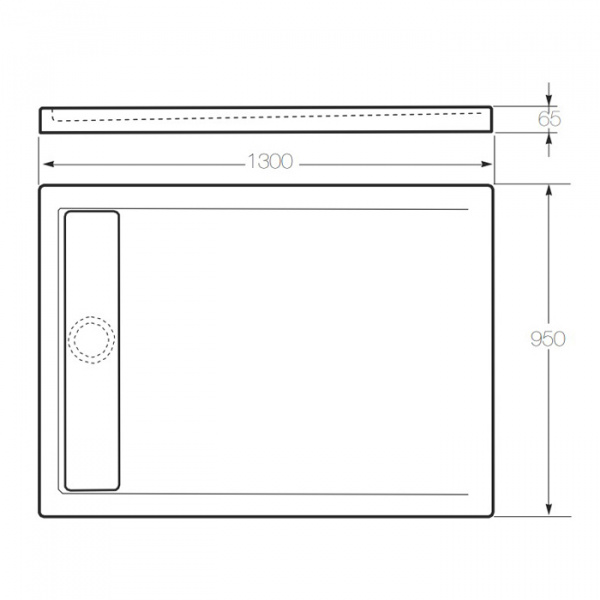 Armani Roca Island Душевой поддон 130х95х6.5см, слив Ø9см, мат-л: Fireclay, цвет: белый