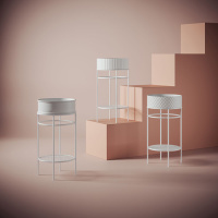 Artceram VOGUE Металическая структура Ø44хh72,5см для раковин Rombo без отв. под смеситель, с керамической полочкой, цвет: белый матовый