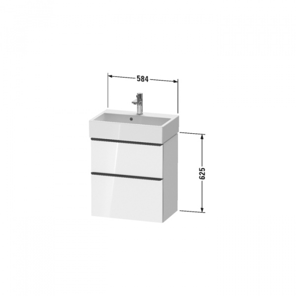 Duravit D-Neo Тумбочка подвесная компакт 62.5x58.4x37.2 см, раковина, 1 ящик, цвет: Black Oak
