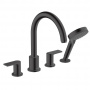 Hansgrohe Vernis Shap Смеситель на край ванны, на 4 отв, цвет: матовый черный