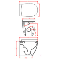 Artceram File 2.0 Унитаз напольный 53х37хh42см, безободковый, слив универсальный, с крепежом, цвет: черный матовый