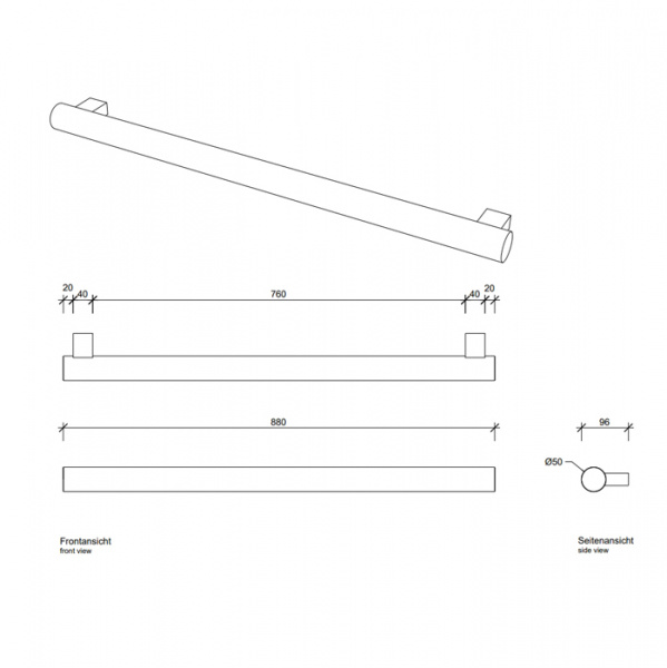 Decor Walther Tube HTE588 Полотенцедержатель 88см, подвесной, цвет: хром