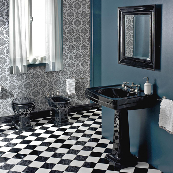 Sbordoni Neoclassica Раковина 69х53.5х68 см, 1 отв., на колонне, цвет: черный