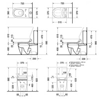 Duravit Starck 2 SensoWash Унитаз моноблок 37х72.5см только в сочетании с SensoWash, с отдельным бачком