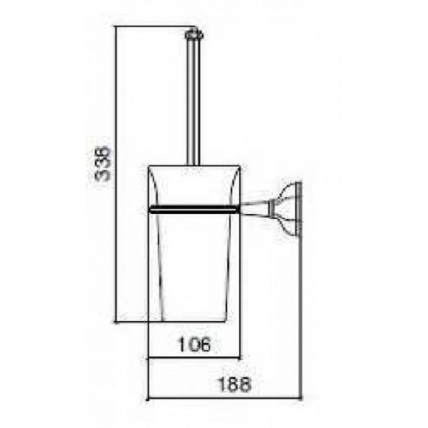 Sbordoni Deco Навесной ершик, подвесной, цвет: керамика/хром
