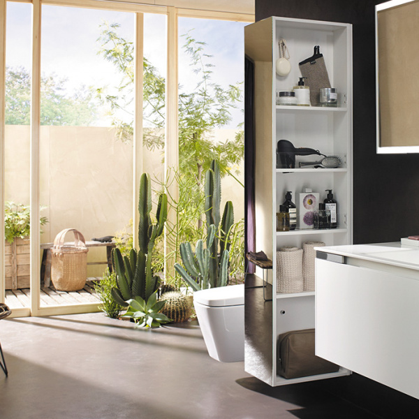 Burgbad Yso Шкаф подвесной зеркальный 32x43x176см, цвет: белый матовый