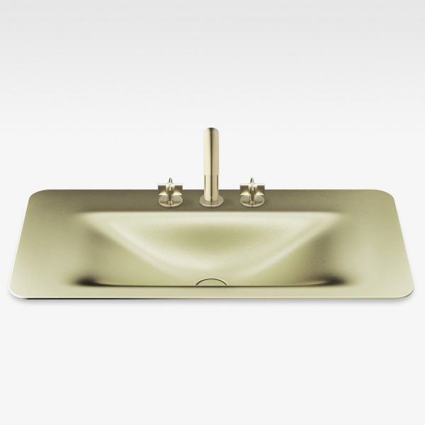 Armani Roca Baia Раковина 90x47 см, 3 отв., встраиваемая сверху, цвет: shagreen matt gold