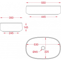 Artceram Cognac Раковина 55x35 см, без отв., накладная Quadro, цвет: denim