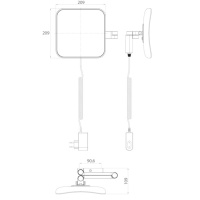 EMCO Evo Зеркало косметическое, LED, 209x209мм,  двойной,snoer,ELS, 5x кратное увеличение, подвесной, цвет: хром