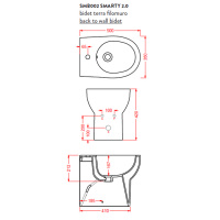 ARTCERAM/HIDRA  SMARTY Биде напольное  35х50 см, без крепежа, с 1 отв под смеситель, цвет: белый