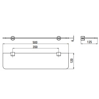 EMCO Logo2 Полка, прозрачное стекло 500мм, подвесной, цвет: хром