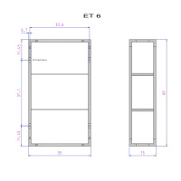 Decor Walther ET 6 Шкафчик открытый 35x15x60см, стекло прозрачное, подвесной, цвет: хром