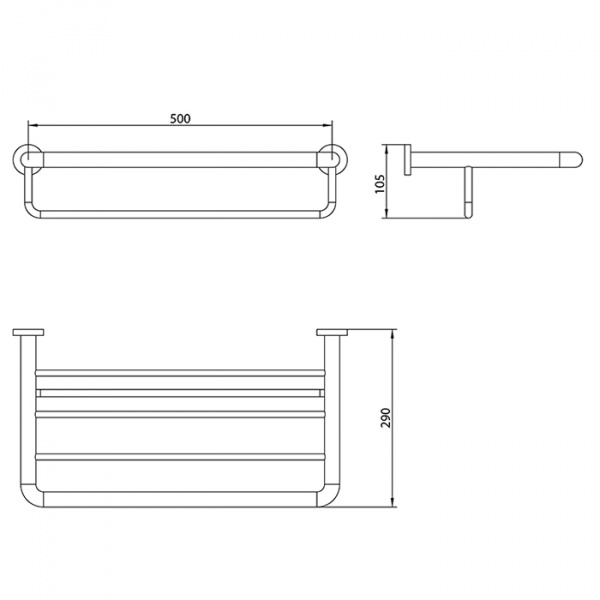 Полочка подвесная для полотенец Bongio Brasil&Hotelerie, цвет: хром