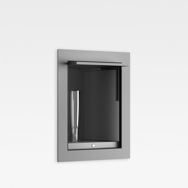 Armani Roca Island Комплект: Выдвижной гидроершик встроенный в шкафчик, шланг 1.4 м, цвет: silver/brushed steel