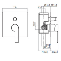 Gattoni Color Встроенный смеситель для душа с внутренней частью цвет: хром