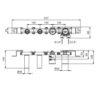 Fantini Внутренняя часть смесителя для ванны, переключатель на 2 источника, 1/2&quot