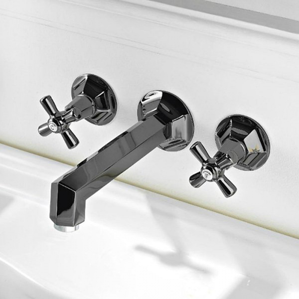 Sbordoni Deco Смеситель для раковины на 3 отверстия, цвет: черный никель