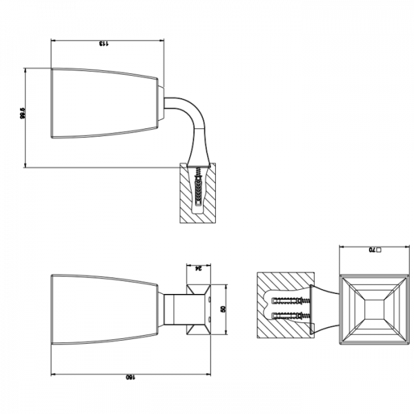 Gessi Mimi Стакан подвесной керамический, цвет: золото/белый