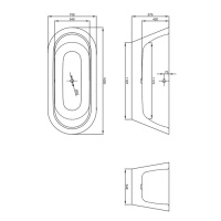Bette Starlet Oval Silhouette Ванна отдельностоящая с шумоизоляцией 165х75х42см, BetteGlasur® Plus