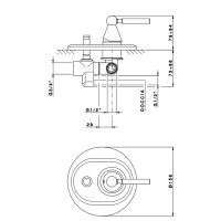 Nicolazzi Torre Смеситель для ванны на 1 отверстие, встраиваемый, с перекл. для душа, цвет: хром