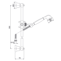 Carlo Frattini Wellness Душевой гарнитур,  в комплекте: стойка, шланг 1500 мм, ручной душ, держатель ручного душа, цвет: хром