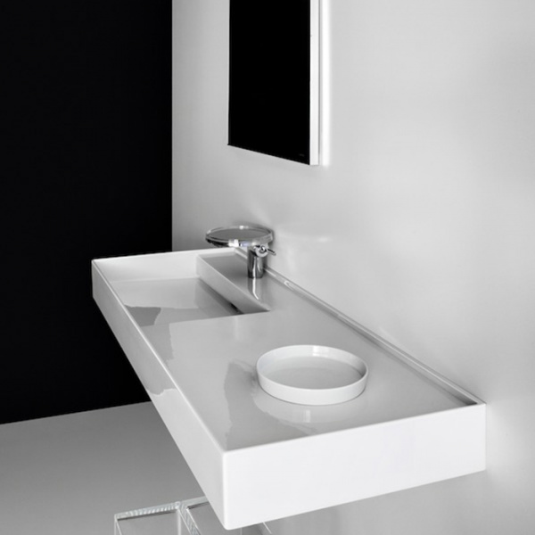 Laufen Kartell Раковина 120х46х12 см, 1 отв., полка справа, цвет: белый