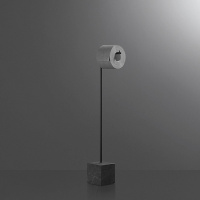 Antonio Lupi Bivio Держатель туалетной бумаги напольный 65см., база из мрамора Nero Marquinia satinato, структура Nero goffrato