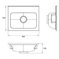 EMCO Раковина 40х32 см, 2 отв., накладная, для тумб 9583 274 24/25 и 9583 275 24/25, композит, цвет: белый