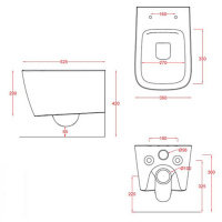 Artceram A16  Унитаз подвесной безободковый 36х52 см, с креплениями,  цвет: белый, сиденье на выбор