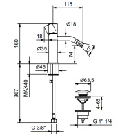 Fantini Nostromo SMALL Смеситель для биде, на 1 отв., цвет: хром
