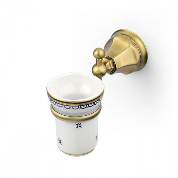 Nicolazzi Teide Стакан подвесной, цвет: золото античное/белый с декором