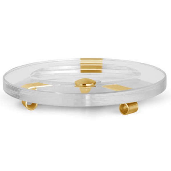 Bertocci Cinquecento Мыльница настольная, цвет: прозрачное стекло/золото