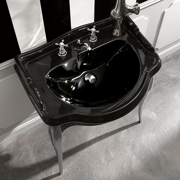 Kerasan Retro Консоль с черной раковиной 73см, Цвет: nero/cromo.