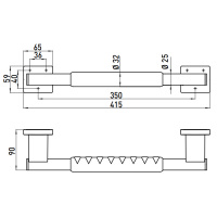 EMCO System2 Поручень, корпус черный, 415мм, подвесной, цвет: хром