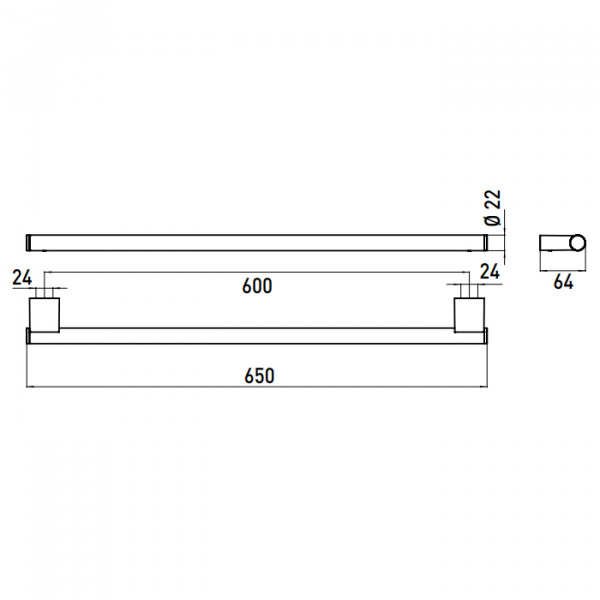 EMCO System2 Держатель полотенец, 60см, подвесной, цвет: хром