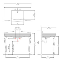 Devon&Devon Colette Декоративная структура 109х37см, с раковиной на 1 отв., цвет: ножек: хром
