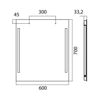 EMCO Зеркало премиум со LED подсветкой, B60xH70см
