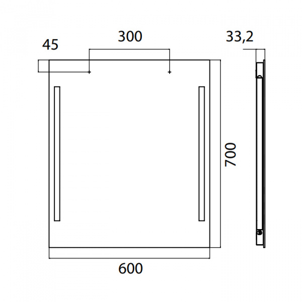 EMCO Зеркало премиум со LED подсветкой, B60xH70см