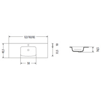 Eban Ebantech  Раковина 82х45.5х14.5 см, 1 отв., цвет: белый