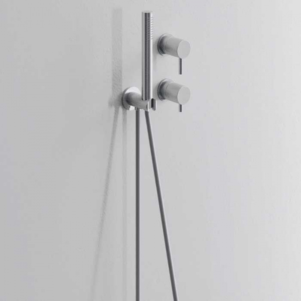 NOORTH milldue edition Смеситель для душа термостатический с переключателем потоков, на 2 выхода, с ручным душем, цвет: полированная сталь