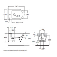 AZZURRA FORMA Биде подвесное  54х37х30,5см , с 1 отв под смеситель, цвет: белый