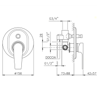 Nicolazzi Jungfrau Смеситель для душа с переключателем, встраиваемый, цвет: хром
