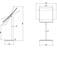 Gessi Eleganza Косметическое зеркало настольное поворотное, цвет: черный металлик