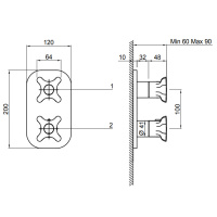 Antonio Lupi Timbro Смеситель для душа, термостатический, с переключателем потоков на 3 выхода, цвет: хром