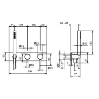 Fantini Nostromo Смеситель для душа, встраиваемый, цвет: нержавеющая сталь