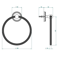 THG Amour De Trianon Полотенцедержатель-кольцо 18см., подвесной, цвет: полированное золото