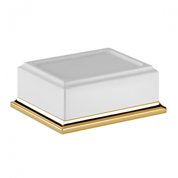 Gessi Eleganza Мыльница настольная, цвет: шлифованное золото/белый