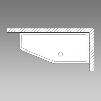 Ванна асимметричная Riho BR0400500K00130, 170х110, санитарный акрил