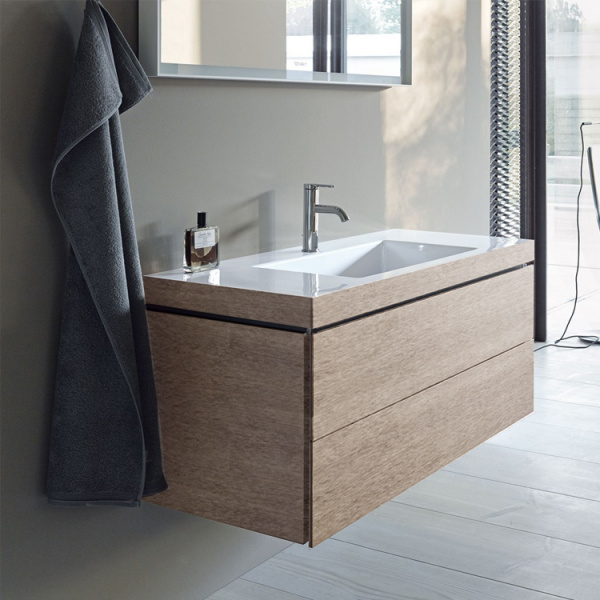 DURAVIT L-Cube Тумба C-bonded, с раковиной и фронтом, 80 см цвет: Дуб кашемир