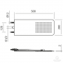 HUBER Lynox Верхний душ 500х200мм, для настенного крепления, нержавеющая сталь